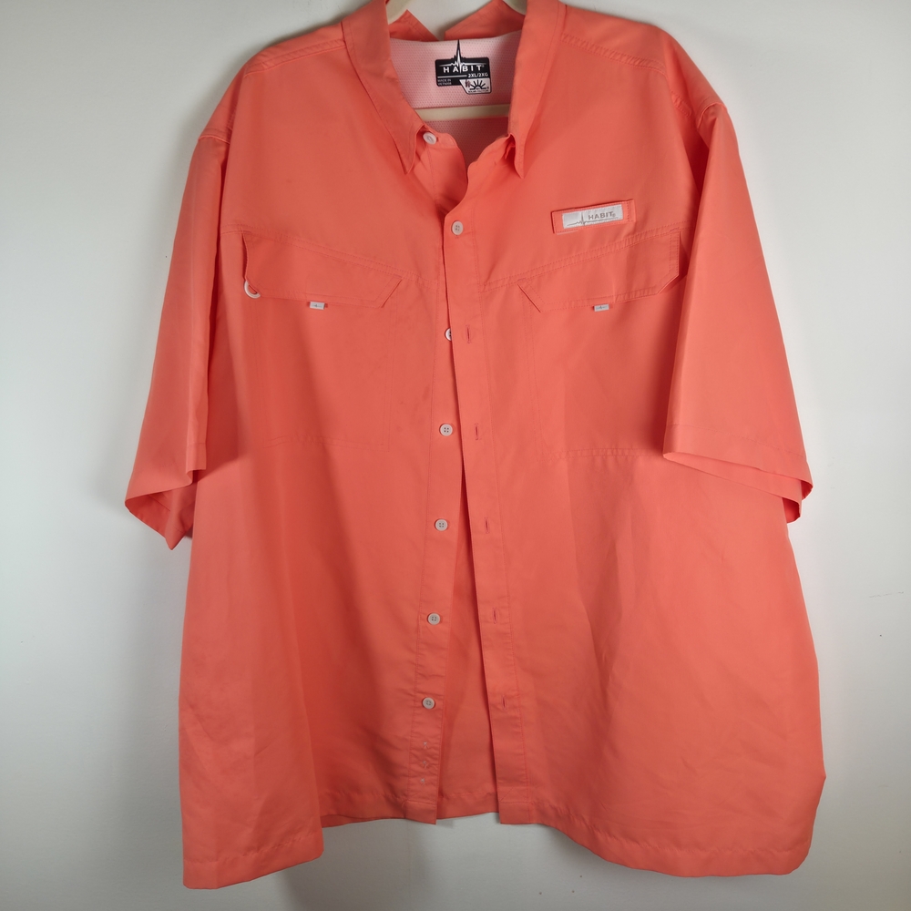 Habit Men's Coral 2XL Short Sleeve Vented Fishing Shirt‎